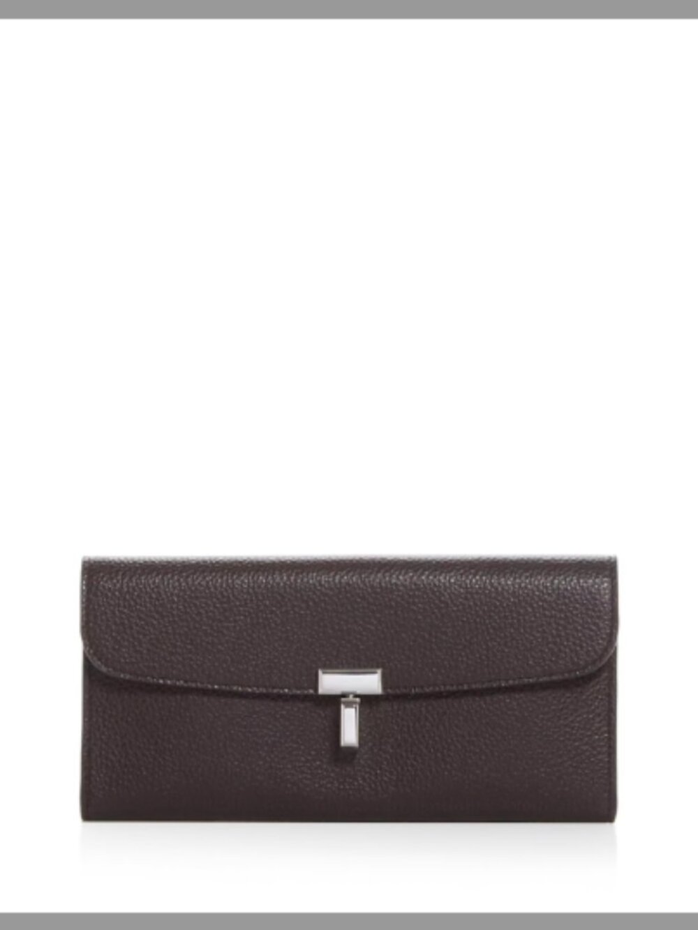 TOTEME NWT T-Lock Leather Wallet (ORIG. $590) DARK BROWN